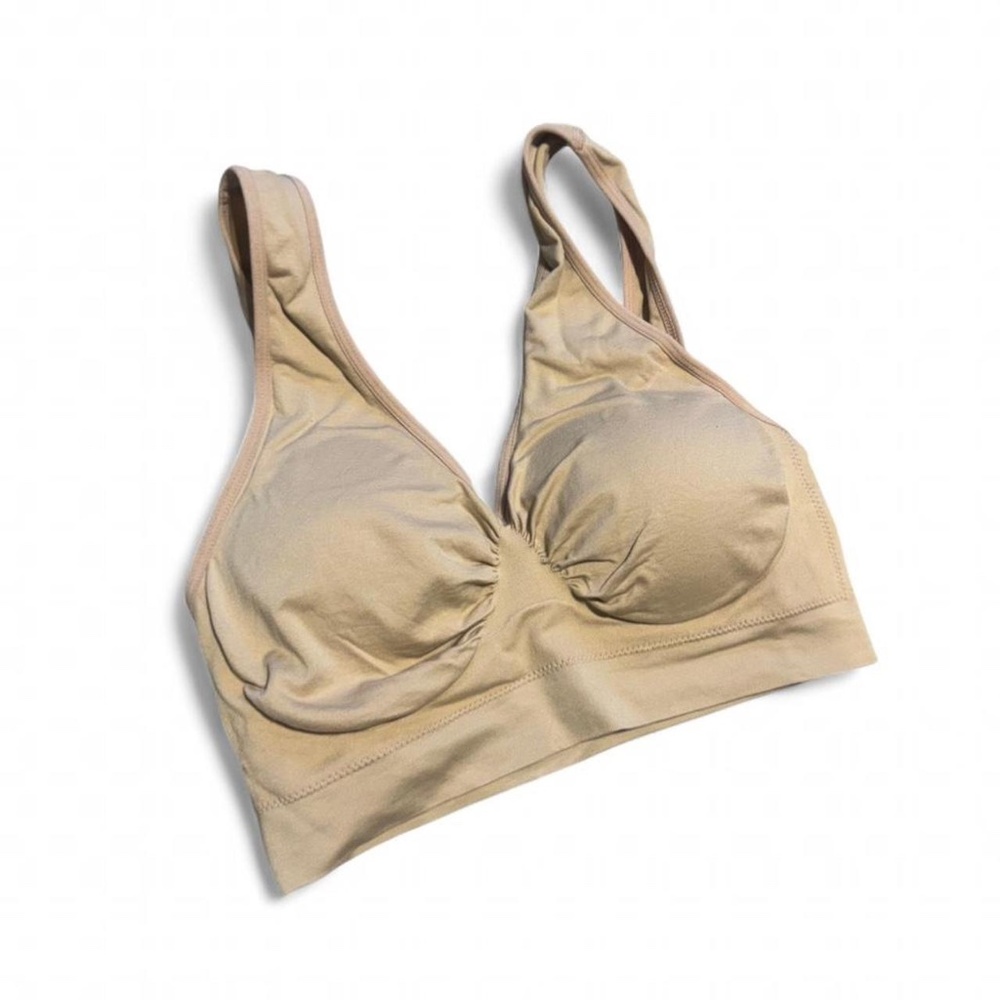 Rhonda Shear tan bralette seamless wire free removable cups Size: 1X